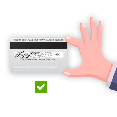 ACCEPTED BACK SIDE - CREDIT CARD